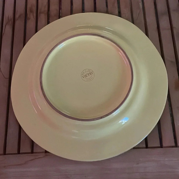 VIETRI | ITALY CUCINA FRESCA LARGE DINNER PLATE. CREAM & YELLOW SAFFRON. NWOT - Picture 3 of 5